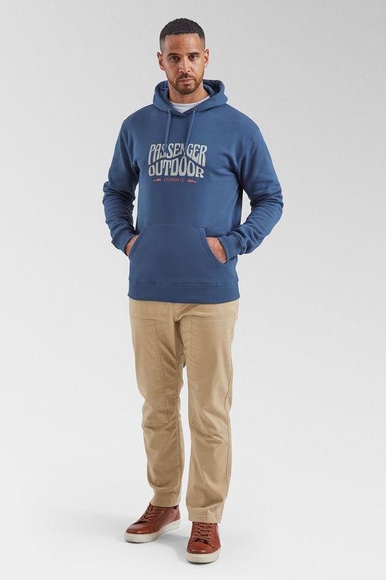 Passenger Mens Yuca Organic Cotton Hoodie Dark Denim