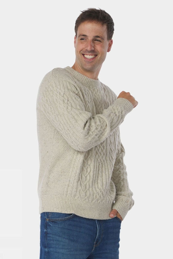Ayacucho Mens Vagur Cable Jumper Shearer Melange
