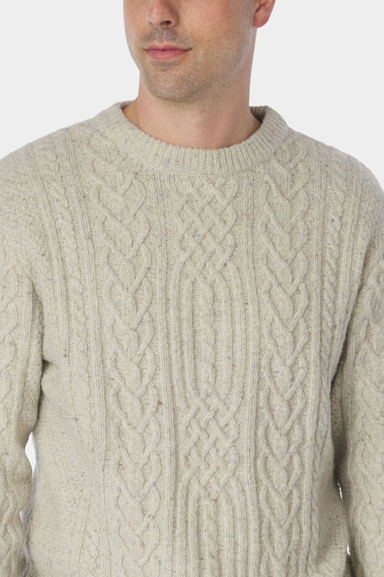 Ayacucho Mens Vagur Cable Jumper Shearer Melange