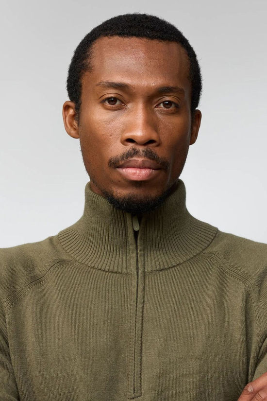 Fjallraven Mens Övik Lite Half Zip Knitted Top Laurel Green