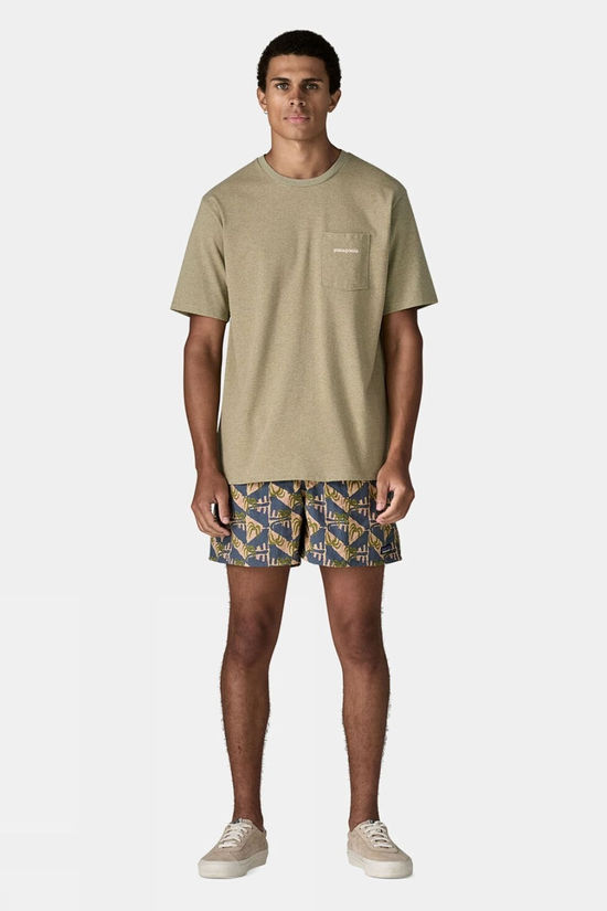 Patagonia Mens Baggies Shorts - 5 Inch Jaguar Geo: Dolomite Blue