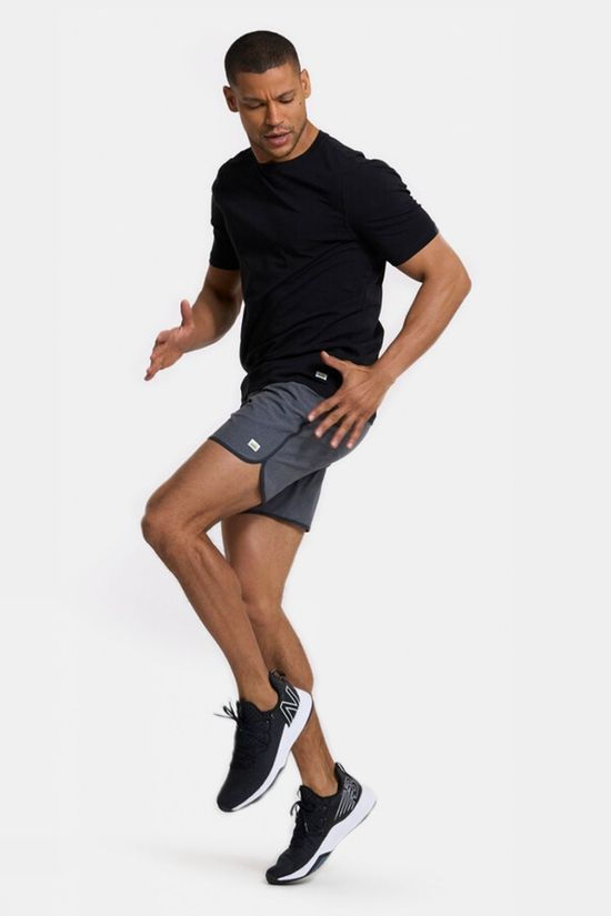 Vuori Mens Banks Shorts Charcoal Engineered Stripe