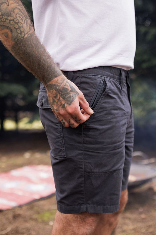 Passenger Mens Chance Organic Cotton Shorts Charcoal