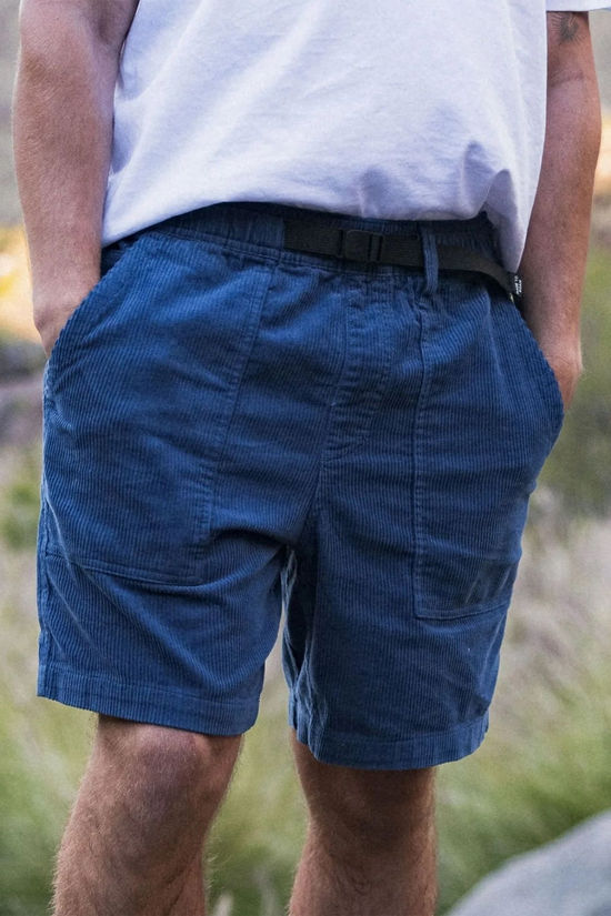 Passenger Mens Shack Cord Shorts Dark Denim