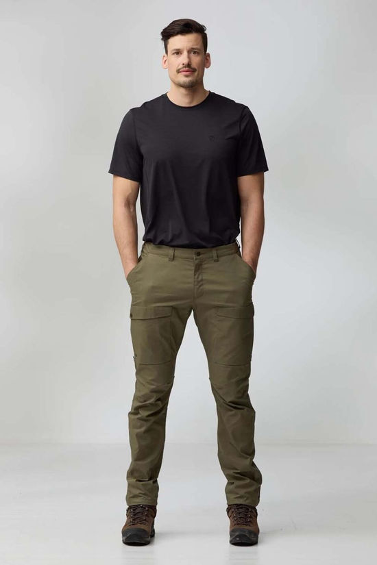 Fjallraven Mens Abisko Hybrid Trail Trousers Laurel Green