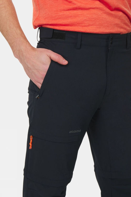 Ayacucho Mens Forest Softshell Zip-Off Trousers Black