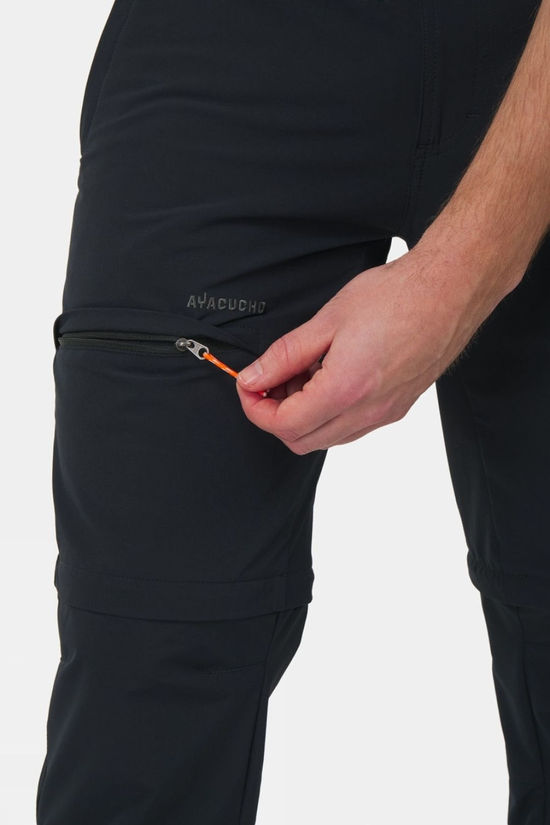 Ayacucho Mens Forest Softshell Zip-Off Trousers Black