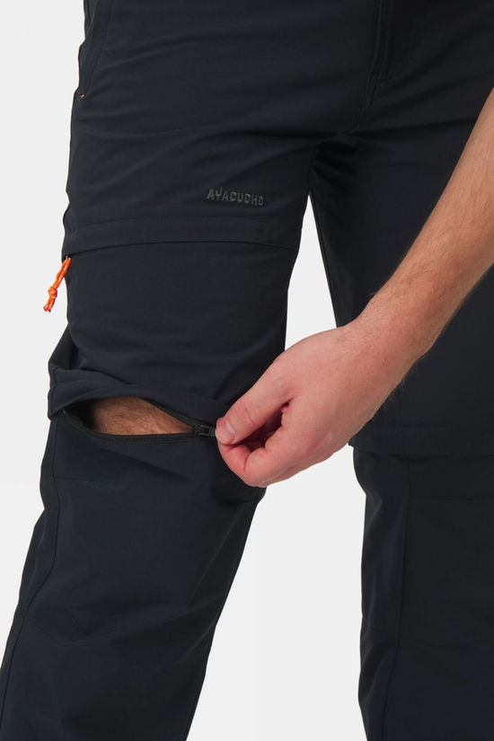 Ayacucho Mens Forest Softshell Zip-Off Trousers Black