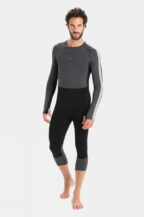 Icebreaker Mens Zoneknit 260 Long Sleeve Top Jet Hthr/Blk/Metro H/Cb