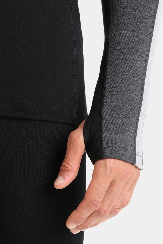Icebreaker Mens Zoneknit 260 Long Sleeve Top Jet Hthr/Blk/Metro H/Cb