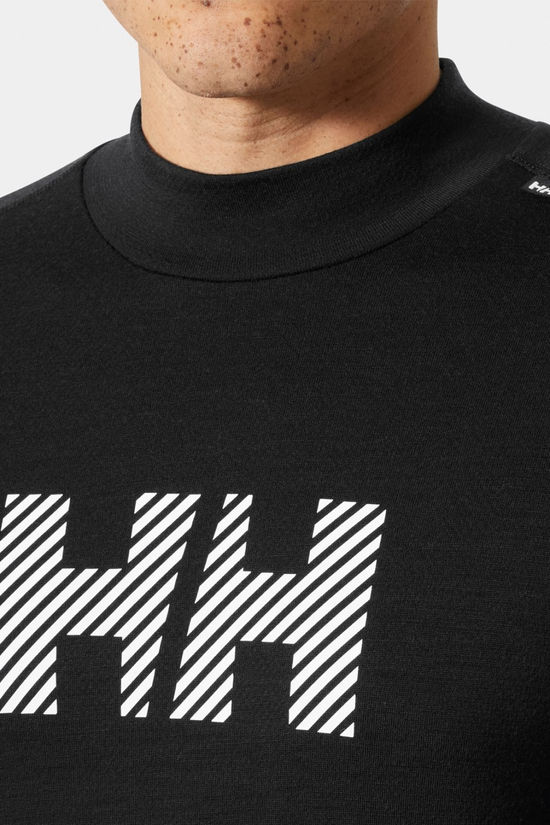 Helly Hansen Mens Lifa Merino Midweight Base Layer Top Black