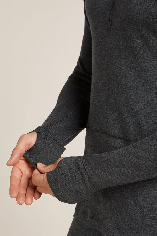 Icebreaker Mens Merino 260 Zoneknit Long Sleeve Half Zip Base Layer Top Jet Hthr-011