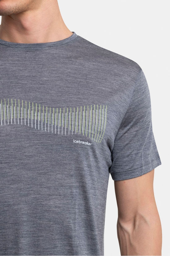 Icebreaker Men Merino 125 Cool-Lite Sphere III T-Shirt - Terrain Lines Graphite Heather