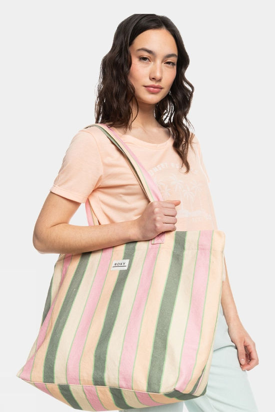 Roxy Sweeter Than Honey Tote Bag  Agave Green Very Vista Stripe