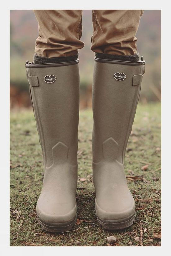 Le Chameau Mens Chasseur Neoprene Lined Wellington Boots Vert Vierzon