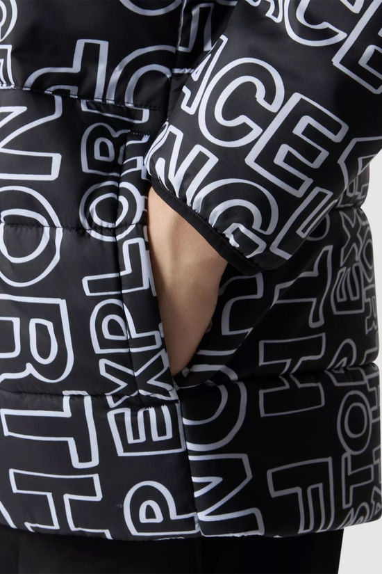 The North Face Boys Reversible Perrito Jacket 14+ Tnf Black Tnf Marker Logo Print-Tnf Black