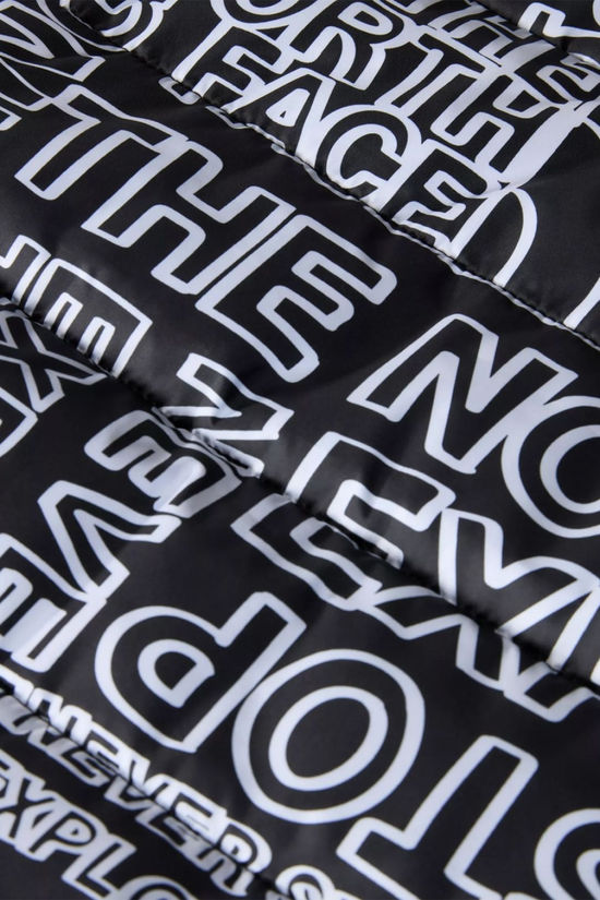 The North Face Boys Reversible Perrito Jacket 14+ Tnf Black Tnf Marker Logo Print-Tnf Black
