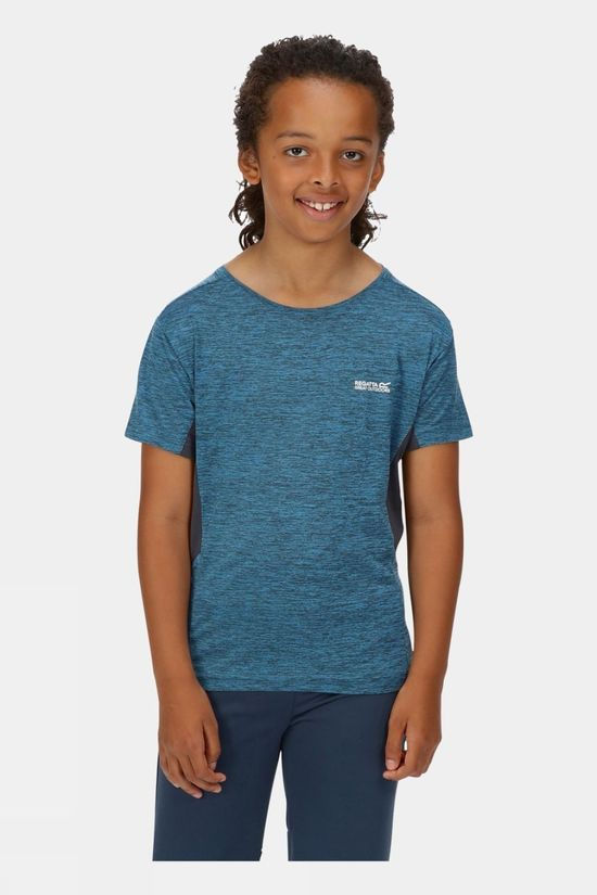 Regatta Youth Takson III Marl Active T-Shirt 14+ Imperial Blue/India Grey