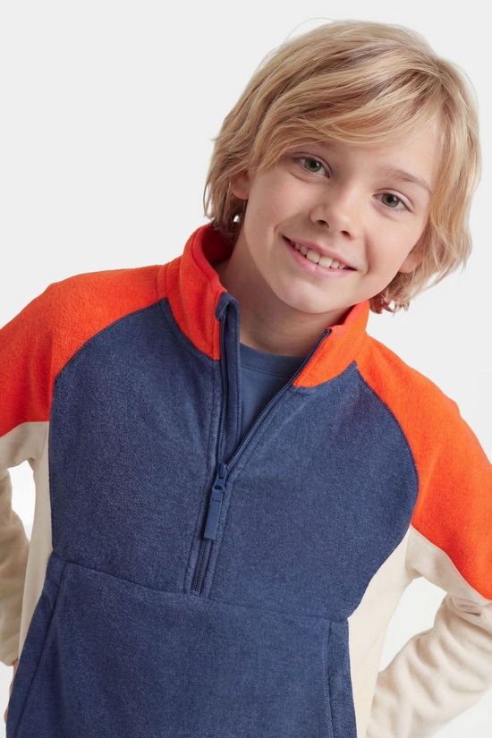 Ayacucho Kids Vlieland Half Zip Fleece Orangeade / Sargasso Sea / Turtledove