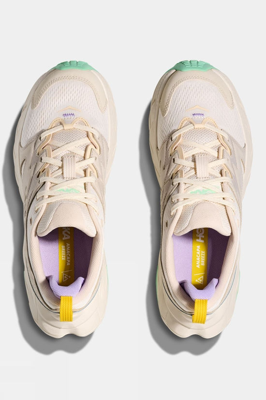 Hoka Womens Anacapa Breeze Low Shoes Alabaster / Mint Fluorite