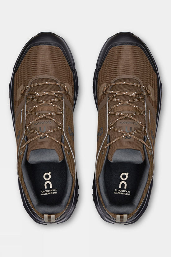 On Mens Cloudrock Low Waterproof Shoes Earth | Black