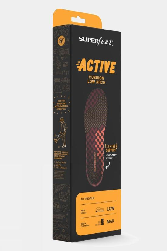 Superfeet Active Cushion Low Arch Insoles Tandoori Spice