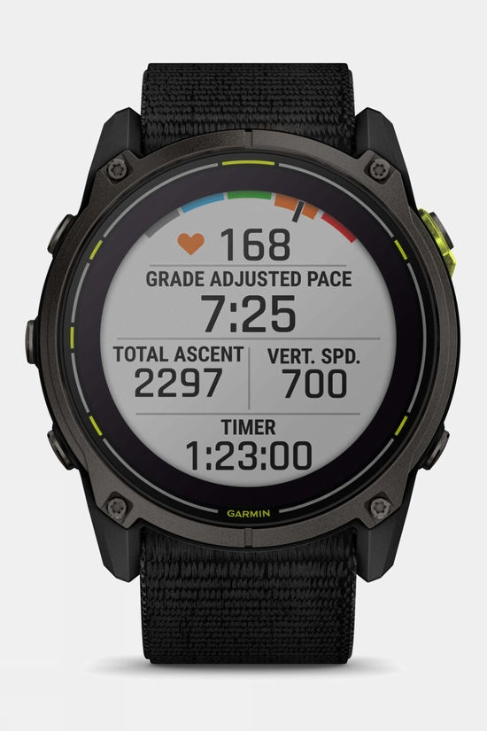 Garmin Enduro 3 GPS Smartwatch Carbon Grey Dlc Titanium With Black Sport Loop Band