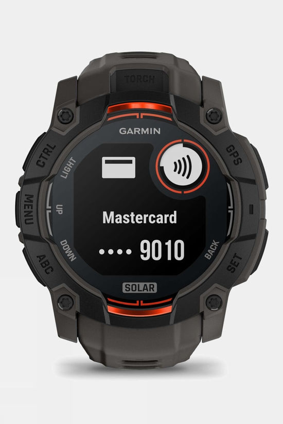 Garmin Instinct 3 Solar 50mm GPS Smartwatch Black Bezel With Charcoal Band