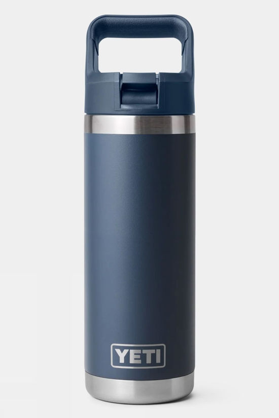 Yeti Rambler With Colour Straw Cap Drinks Bottle - 18oz / 532ml Navy
