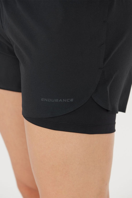 Endurance Womens Val Running Shorts Black