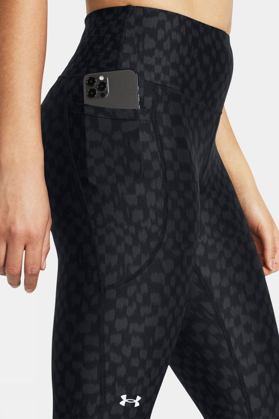 Under Armour Womens Heat Gear No-Slip Waistband Ankle Leggings Black/Anthracite/White