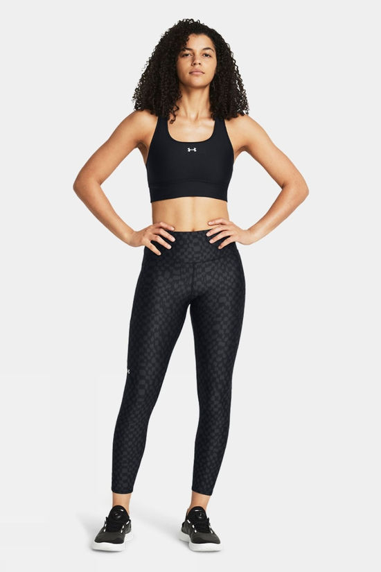 Under Armour Womens Heat Gear No-Slip Waistband Ankle Leggings Black/Anthracite/White