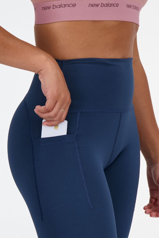 New Balance Womens Sleek Pocket High Rise 27" Leggings Nb Navy