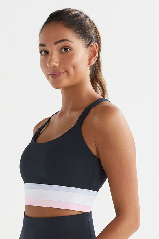 Lilybod Womens Baseline Sports Bra Navy/Cloud/Pink/White