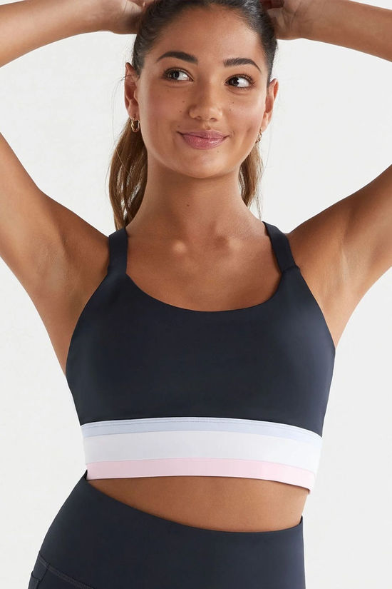 Lilybod Womens Baseline Sports Bra Navy/Cloud/Pink/White