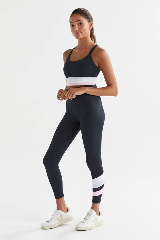 Lilybod Womens Baseline Sports Bra Navy/Cloud/Pink/White