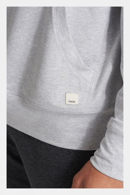 Vuori Mens Ponto Performance Half Zip Hoodie  Platinum Heather