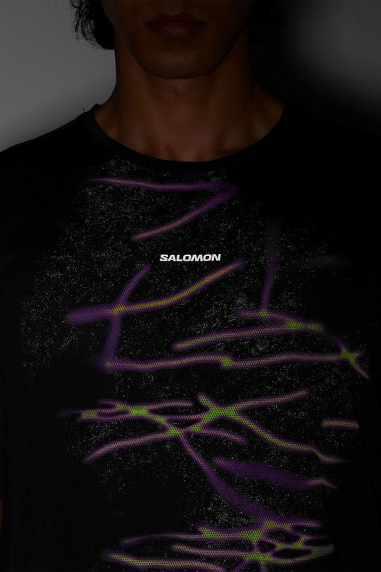 Salomon Mens Shakeout Core GFX T-Shirt Deep Black