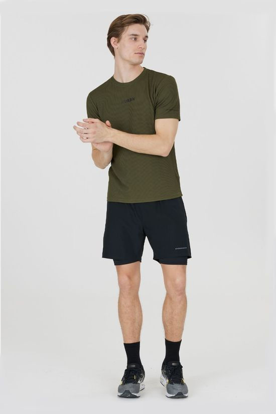 Endurance Mens Kros 2-In-1 Running Shorts Black