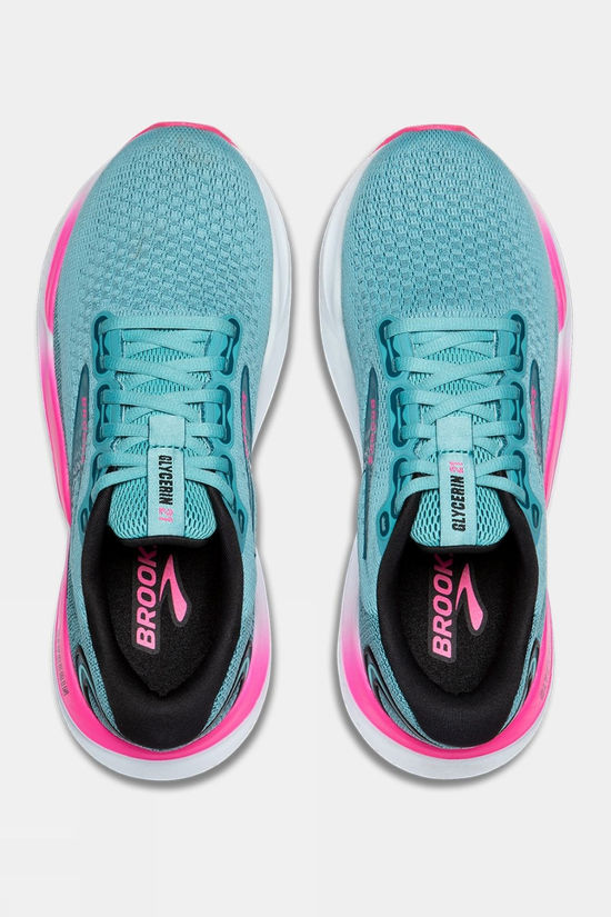 Brooks Womens Glycerin 21 Shoes Moroccan Blue/Aqua/Pink
