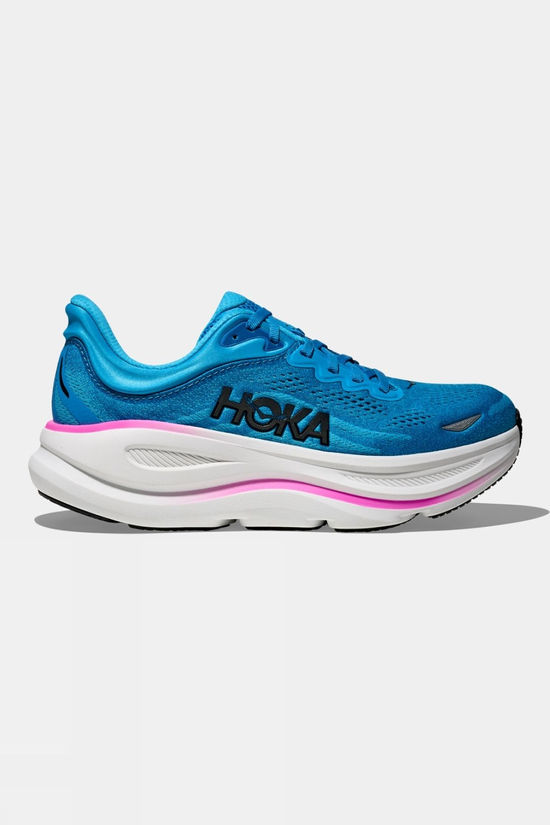 Hoka Womens Bondi 9 Shoes Skyward Blue/Neon Fuchsia