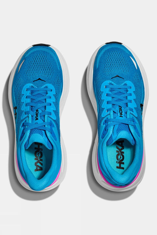 Hoka Womens Bondi 9 Shoes Skyward Blue/Neon Fuchsia