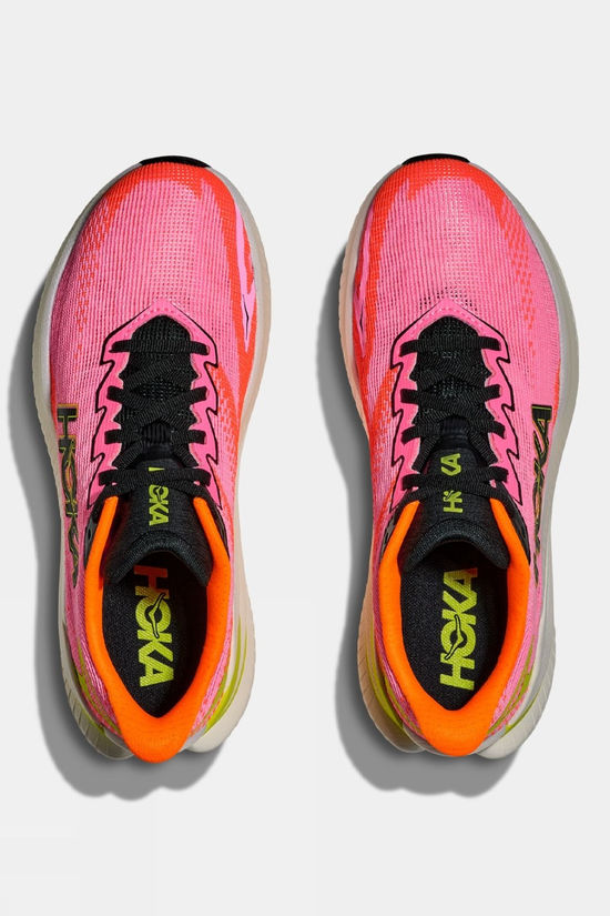 Hoka Womens Mach X 3 Shoes Neon Rose/Neon Tangerine