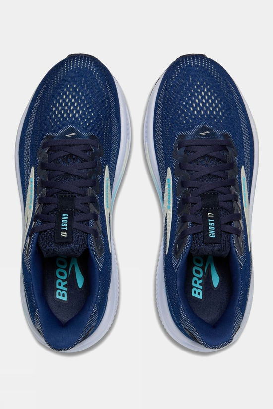 Brooks Womens Ghost 17 Shoes - Wide Navy/Green/Turquoise