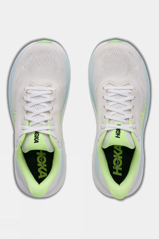 Hoka Womens Clifton 11 Shoes - Wide Frost / Neon Yuzu