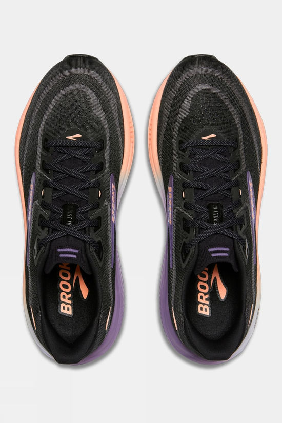Brooks Womens Ghost 18 Shoes Black/Mulled Grape/Peach