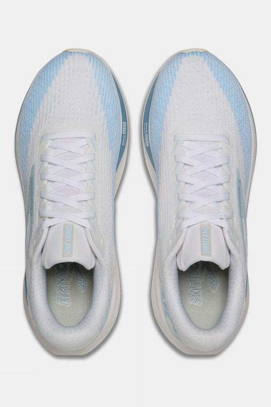 Brooks Womens Ghost Amp Shoes White/Blue/Metallic
