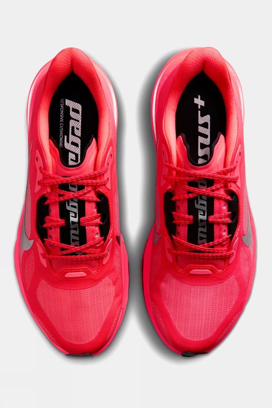 Nike Womens Pegasus Plus 2 Shoes Flash Crimson/Metallic Silver-Black