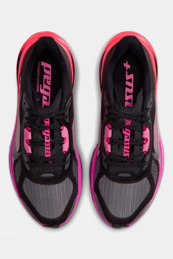 Nike Womens Pegasus Plus 2 Shoes Black/Black-Hyper Pink-Laser Crimson