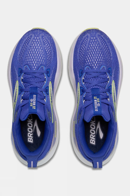 Brooks Womens Glycerin GTS 22 Shoes Amparo Blue/Hyper Iris/Yellow